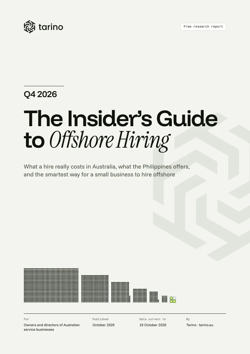 Cover of The Insider’s Guide to Offshore Hiring, Q4 2026, a research report by Tarino